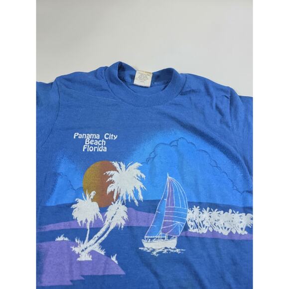 Vintage Panama City Beach Blue T Shirt Small - Picture 2 of 4
